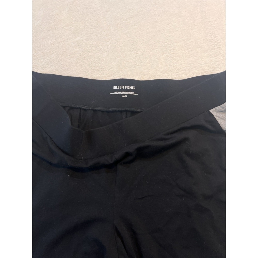 Eileen Fisher Black Gray Striped 2 Piece Set Leggings Turtleneck Long Sleeve M - Picture 3 of 12